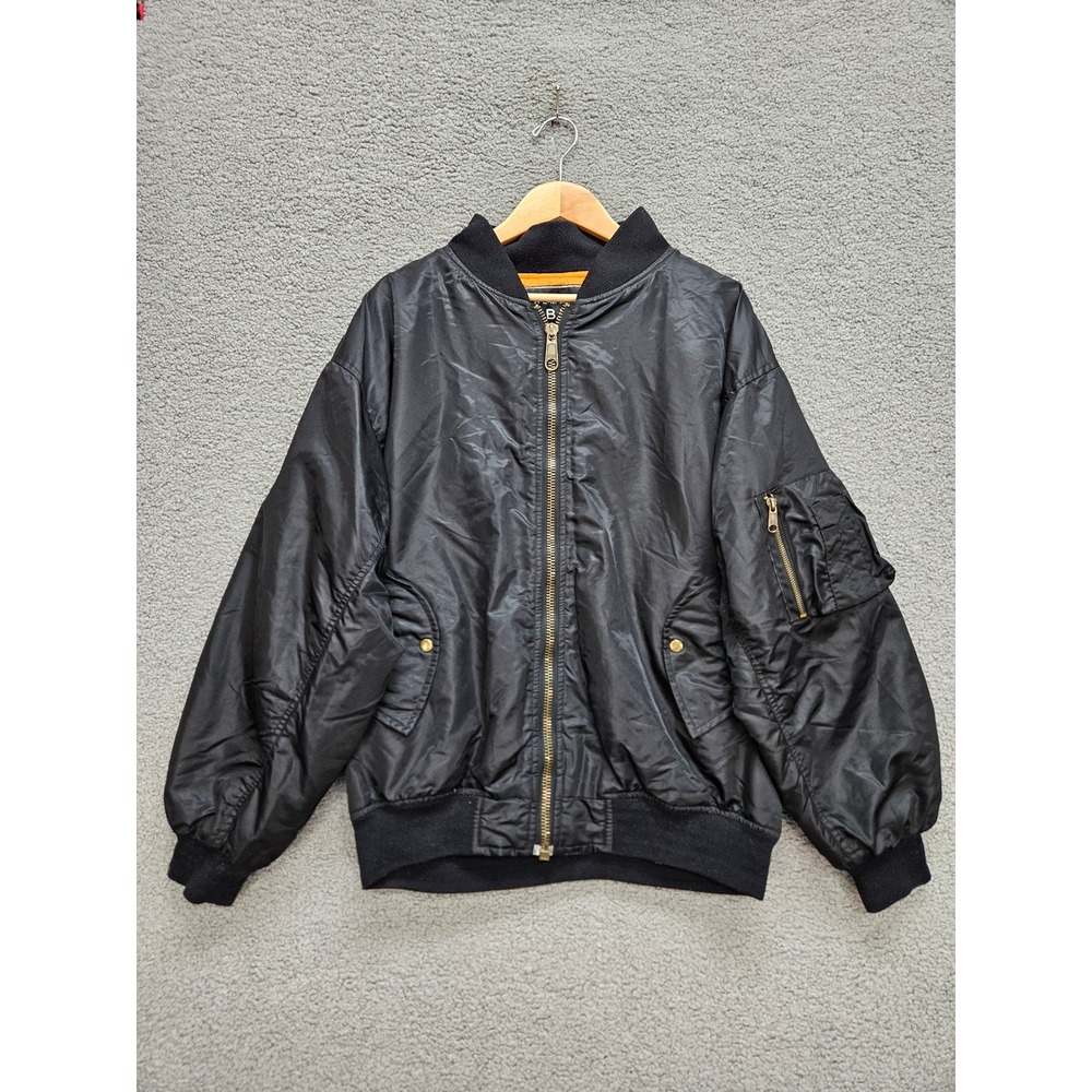 Premium ABM Bomber Jacket Medium Black MA-1 Flight Military Streetwear JNM 9886